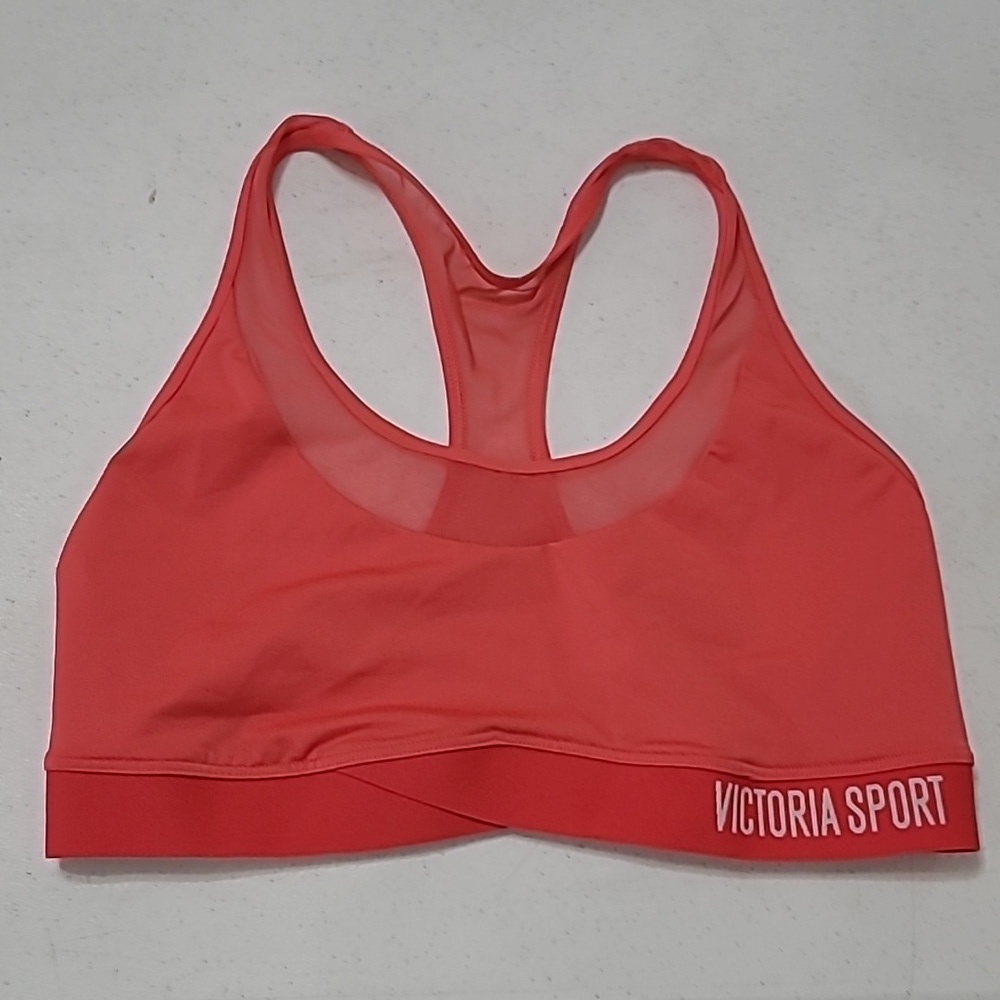 Victoria Sport Coral The Player Racerback Sports Bra size Large
